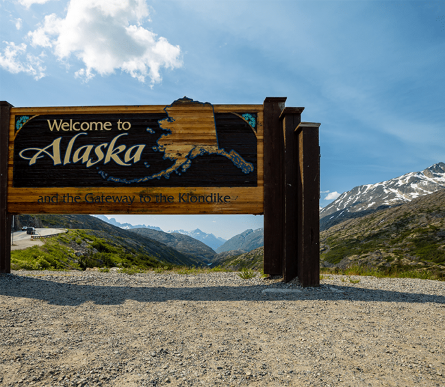 welcome to alaska sign