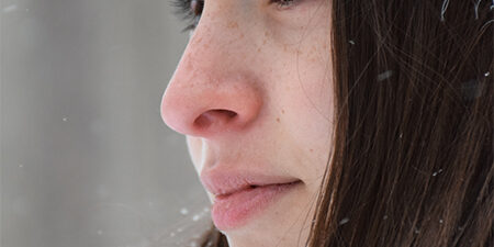 Girl in winter scene